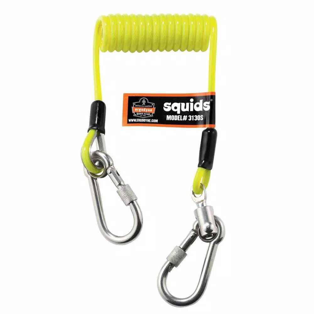 Ergodyne Squids 3180 Tool Tethering Kit with Coil Lanyard, Self-Adhering Tape, and 6 Web Tool Tails