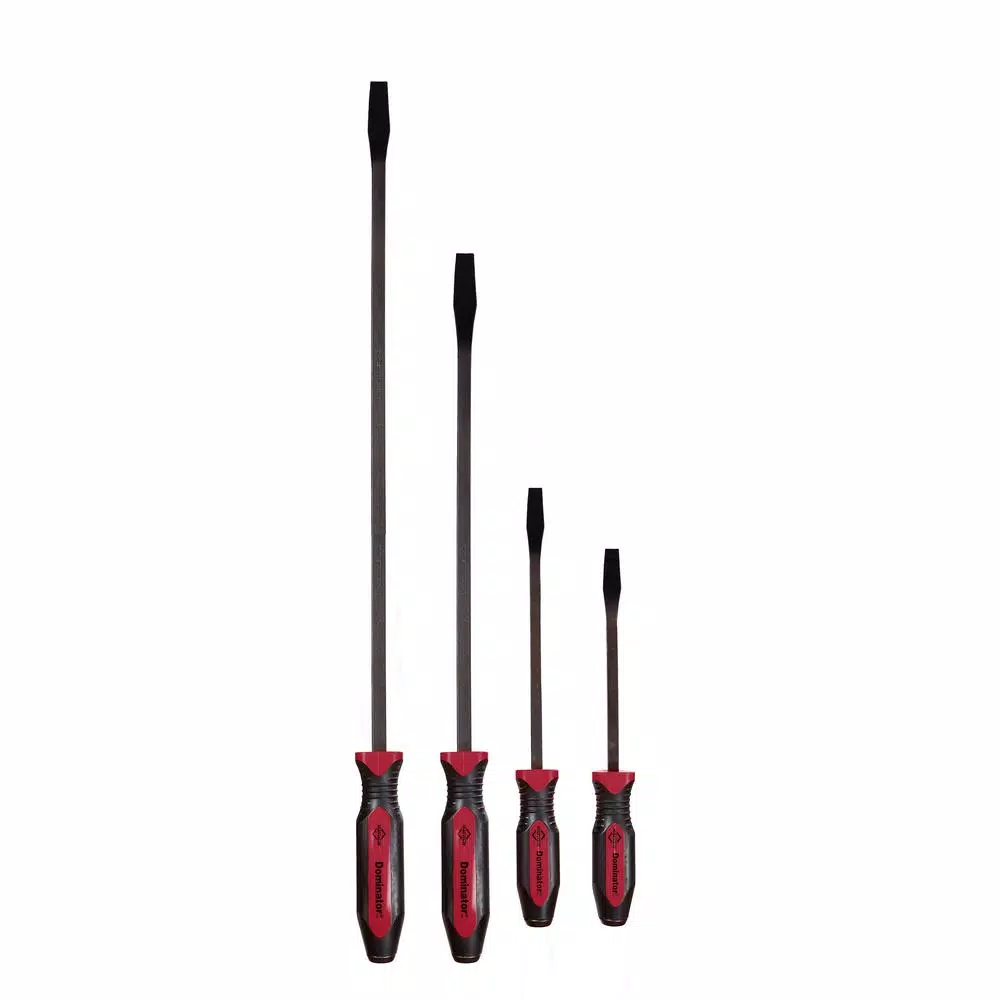 Dominator Pro Straight Pry Bar Set, 4-Piece Heavy Duty Alloy Steel
