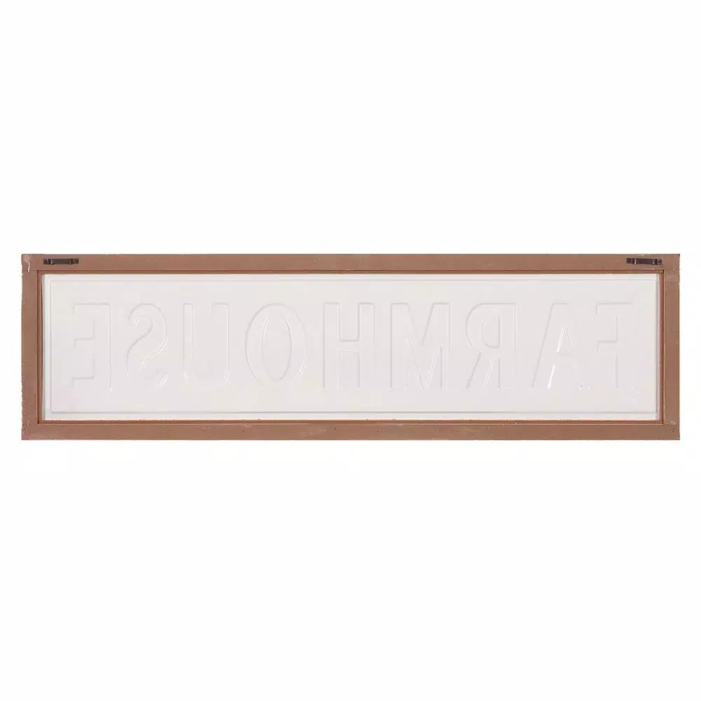 Pinnacle Rustic White Farmhouse Tin Enamel Decorative Wall Sign, 38 in. x 11.25 in.