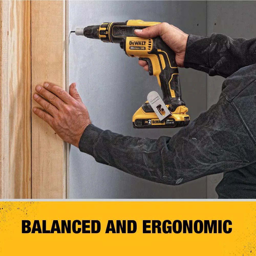 DEWALT 20V MAX XR Brushless Cordless Drywall Screw Gun Kit with (2) 2.0 Ah Batteries & Charger