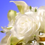 National Tree Company 10.25 in. White Rose and Calla Lily Artificial Flower Bouquet thumbnail 3