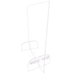 Unbranded 24 in. x 32 in. Freestanding Clear Acrylic Sneeze Guard Safety Shield thumbnail 2