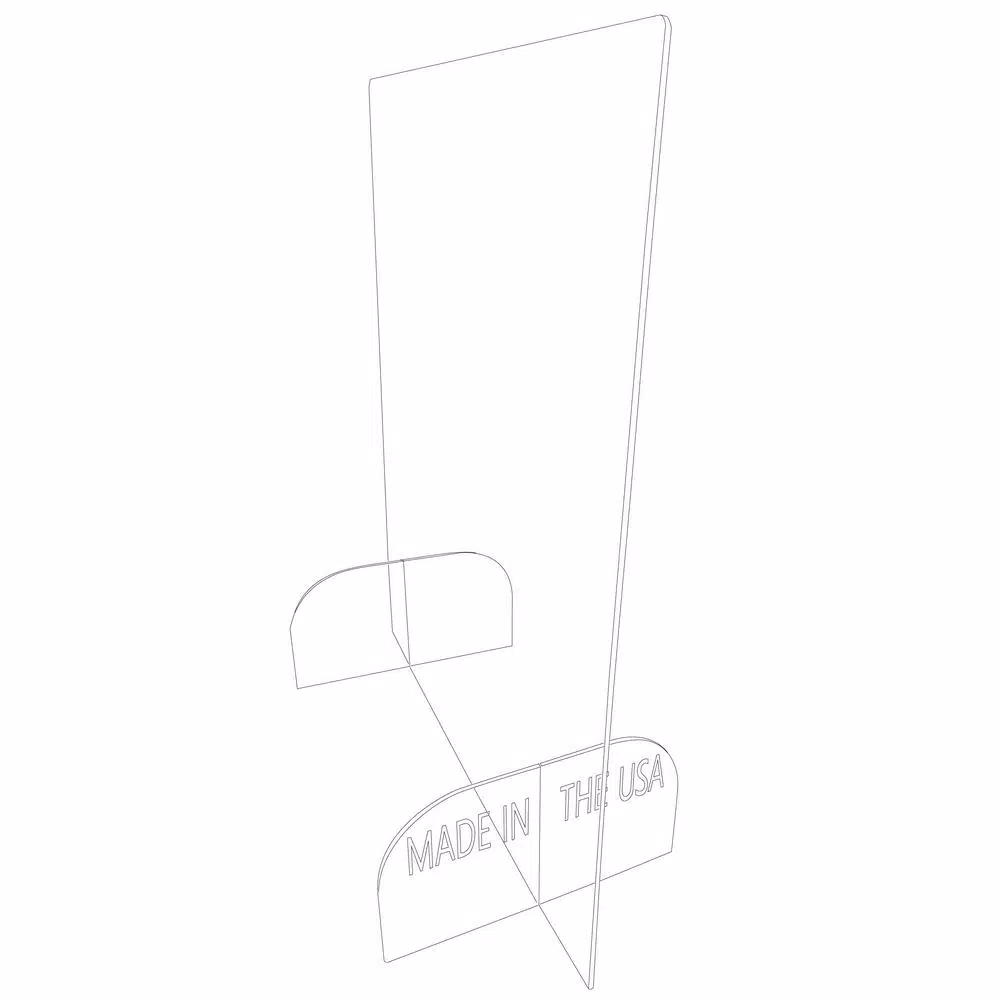 Unbranded 24 in. x 32 in. Freestanding Clear Acrylic Sneeze Guard Safety Shield