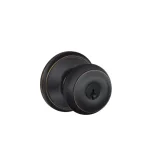 Schlage Georgian Aged Bronze Keyed Entry Door Knob thumbnail 1