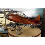 LITTON LANE Vintage Reflections 16" Rustic Wood and Iron Model Airplane Sculpture thumbnail 6