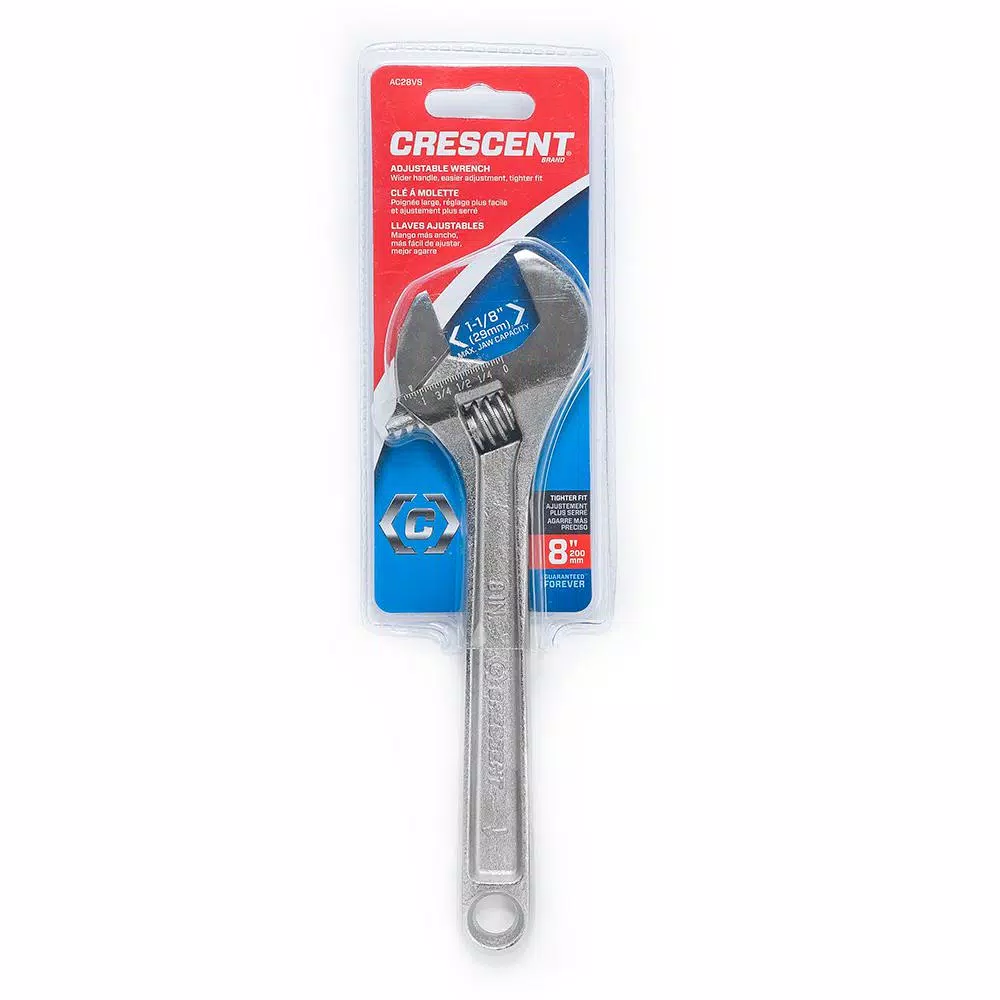 Crescent 8 in. Adjustable Wrench with Cushion Grip and Hex Jaw Design