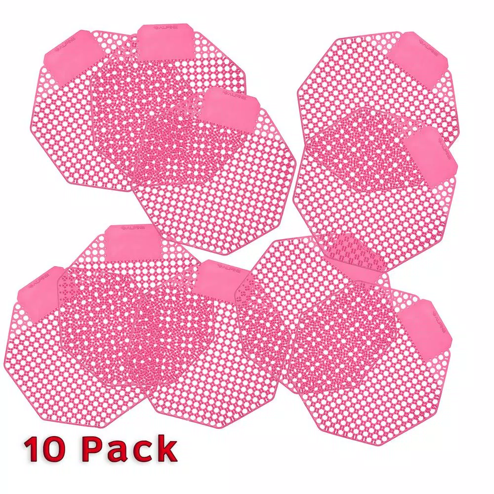 Alpine Industries Cherry Fragrance Anti-Splash Urinal Screens, 10-Pack