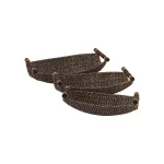 LITTON LANE Globe Trotter Set of 3 Seagrass Boat-Shaped Trays with Cherrywood Dowel Handles thumbnail 2