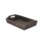 Cheungs Natural Brown Wooden Decorative Tray with Side Rope Handles - Farmhouse Style thumbnail 2