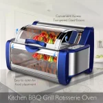 NutriChef 22 Qt Countertop Rotisserie & Grill Oven, 1200W, Blue thumbnail 2