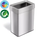 iTouchless 18 Gal. Stainless Steel Slim Open Top Commercial Trash Can with Dual Odor Filters thumbnail 1