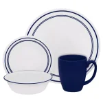 Corelle Cafe Blue 16-Piece Vitrelle Glass Dinnerware Set, Service for 4 thumbnail 1