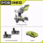 RYOBI ONE+ 18V Cordless 7-1/4 in. Compound Miter Saw Kit with (2) 3.0 Ah LITHIUM+ HP Batteries and Dual Chemistry Charger thumbnail 2