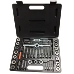 Drill America 40-Piece Carbon Steel NC and NF Tap and Die Set with Round Dies thumbnail 1