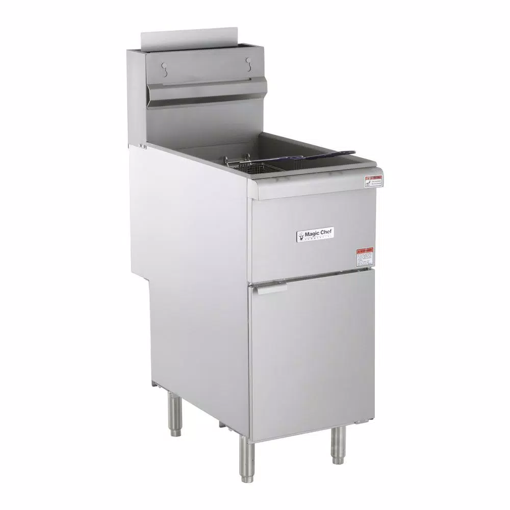 Magic Chef 35 Qt. Stainless Steel Commercial Propane Gas Deep Fryer with 4 Burners