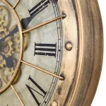 Yosemite Home Decor Gilded Round Gear Wall Clock - Industrial Steampunk Style thumbnail 3