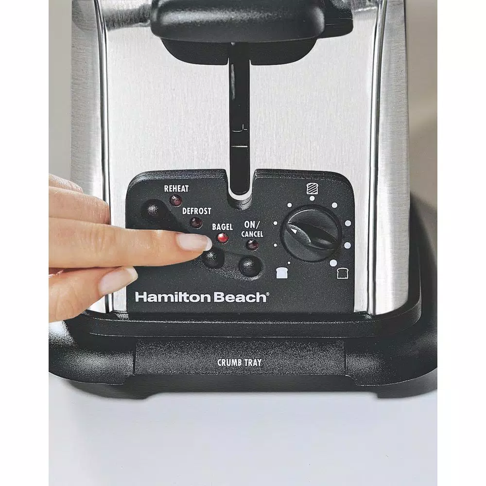 Hamilton Beach Classic 2-Slice Stainless Steel Wide Slot Toaster with 9 Browning Controls