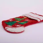 Glitzhome 19 in. Handmade Hooked Christmas Tree Stocking - Red, White, and Green thumbnail 2
