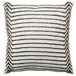 Safavieh Emilia Cream Striped 18 in. x 18 in. Cotton Throw Pillow with Down Alternative Fill thumbnail 1