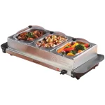 Brentwood Appliances BF-315 4.5 Qt. Stainless Steel 3-Pan Buffet Server and Warming Tray thumbnail 6