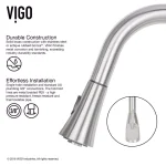 VIGO Aylesbury Single-Handle Pull-Down Kitchen Faucet with Soap Dispenser, Stainless Steel thumbnail 7