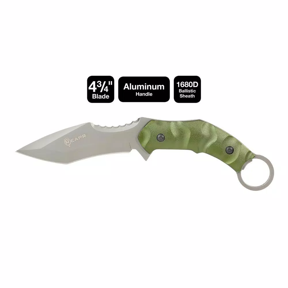 Sheffield REAPR SLAMR 4.75 in. Fixed Blade Drop Point Knife with Aluminum Handle