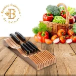 Bambusi Bambsi Bamboo In-Drawer Knife Block Organizer, 15 Slot Wood Knife Storage for Kitchen Drawers thumbnail 7