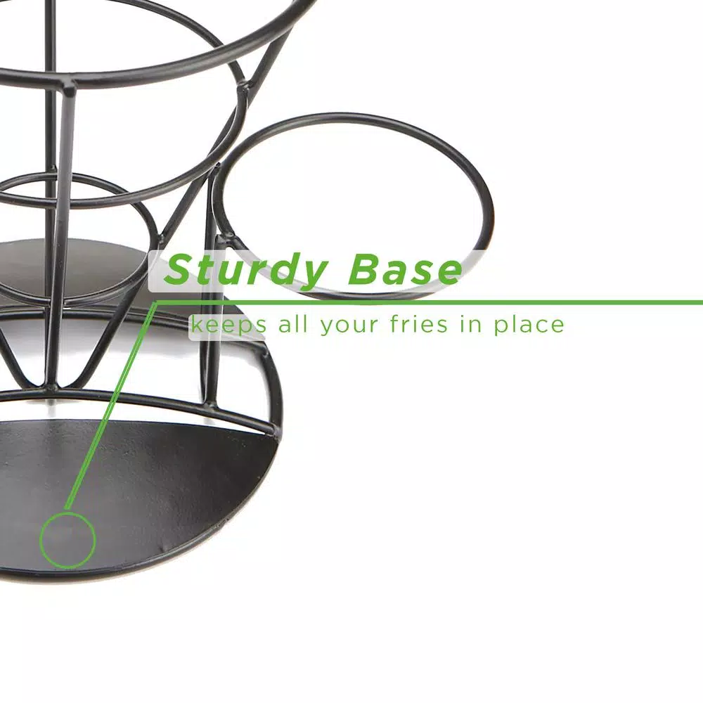 Mind Reader Set of 3 Metal Cone Shaped French Fry Holders with Dipping Compartment