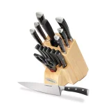 Farberware 15-Piece Triple Rivet Forged Knife Block Set with High Carbon Stainless Steel Blades thumbnail 1