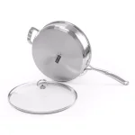 Chantal Induction 21 Steel 11.5 in. Stainless Steel Saute Skillet with Glass Lid, Brushed Stainless Steel thumbnail 4