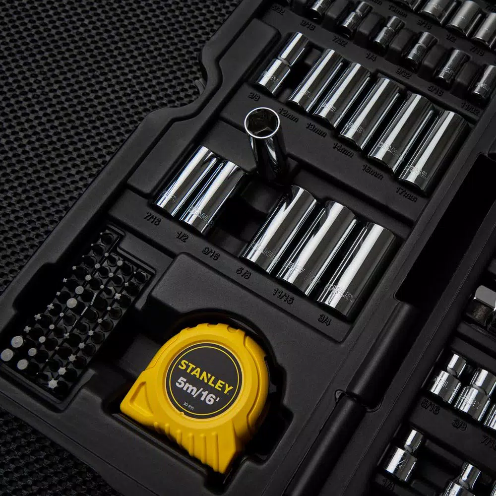 Stanley 170-Piece Mechanics Tool Set with Sockets, Wrenches, and Hand Tools