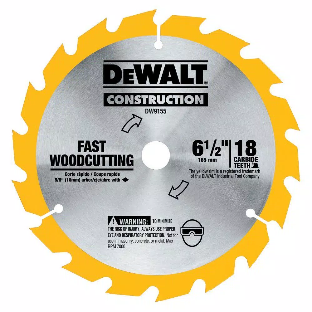 DEWALT 20V MAX Cordless 6-1/2 in. Circular Saw with 18-Tooth Carbide Blade