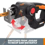 Worx WX550L 20V Power Share AXIS 2-in-1 Convertible Jigsaw and Reciprocating Saw Kit thumbnail 12