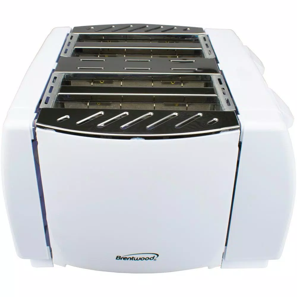 Brentwood Appliances TS-265 4-Slice White Toaster with Cool-Touch Exterior