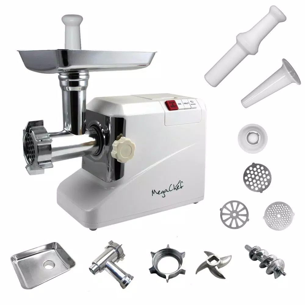 MegaChef MG-750 1800W Electric Meat Grinder with Kibbe and Sausage Attachments