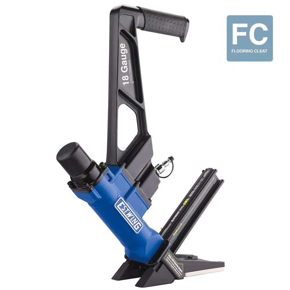 Estwing 18-Gauge L-Cleat Pneumatic Flooring Nailer Kit with Mallet and Padded Bag