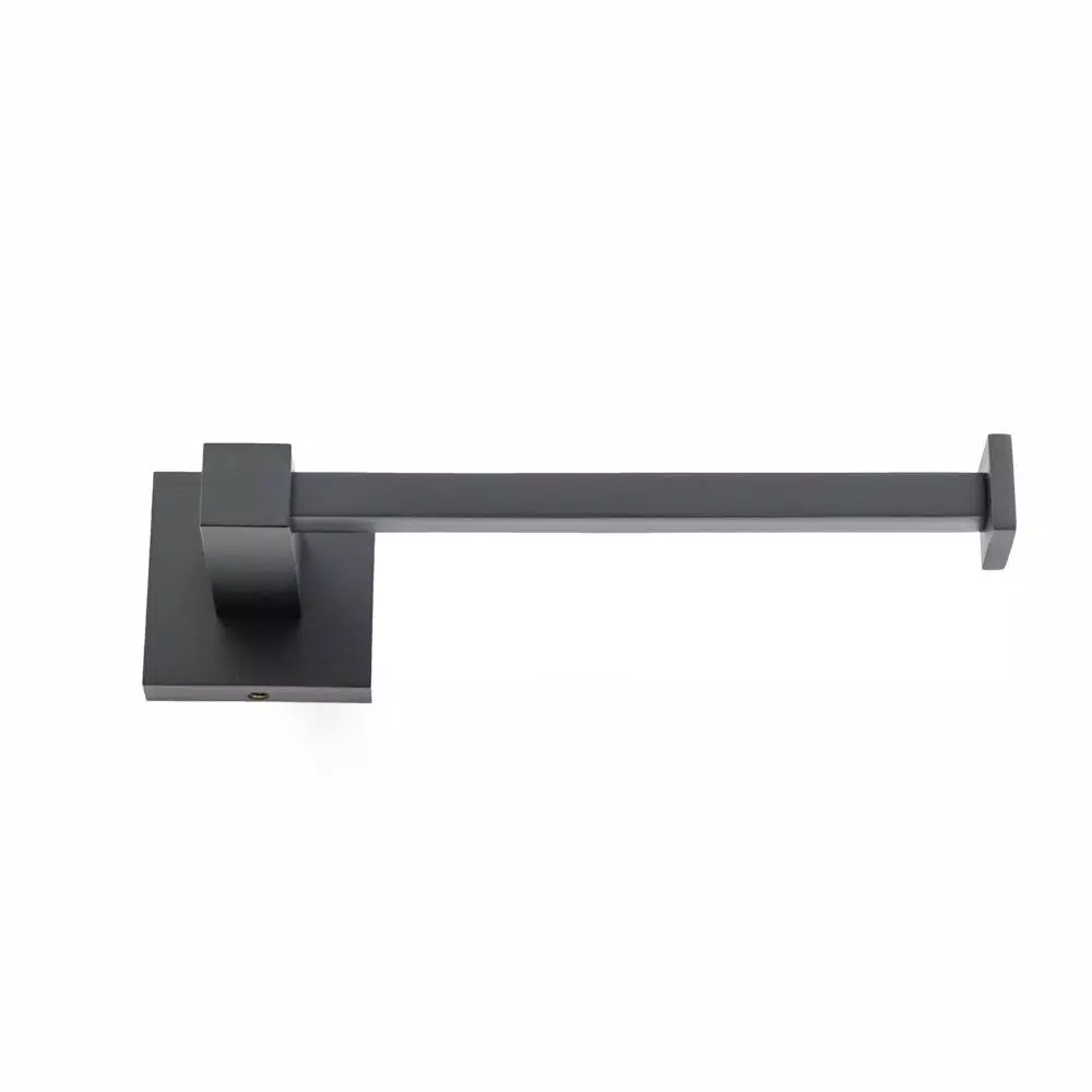 Italia Trieste Matte Black Toilet Paper Holder - Modern Solid Brass Wall Mount