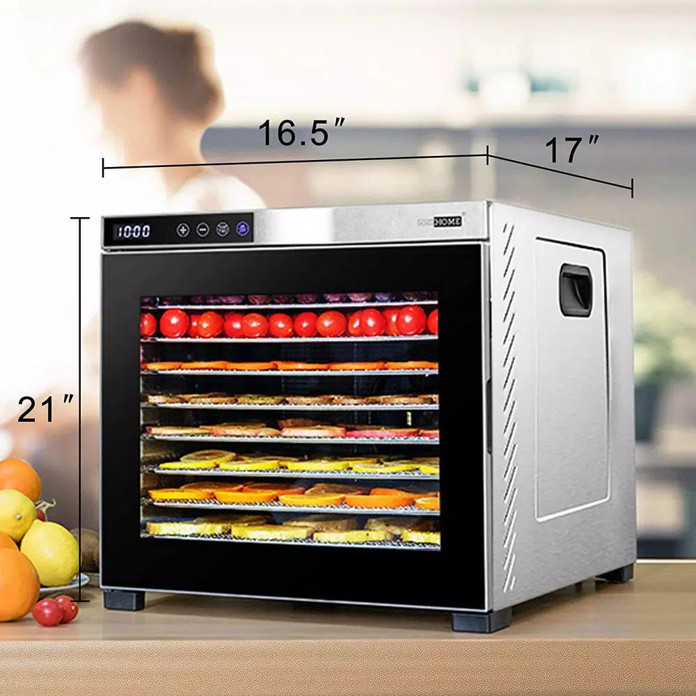 VIVOHOME 10-Tray Stainless Steel Commercial Food Dehydrator, 1000W with Digital Timer and Temperature Control