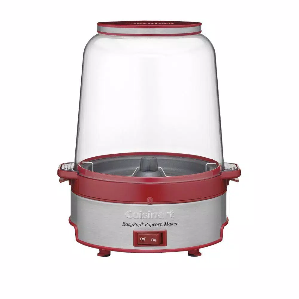 Cuisinart EasyPop Popcorn Maker, 550-Watt Countertop Popcorn Popper, Red and Stainless Steel