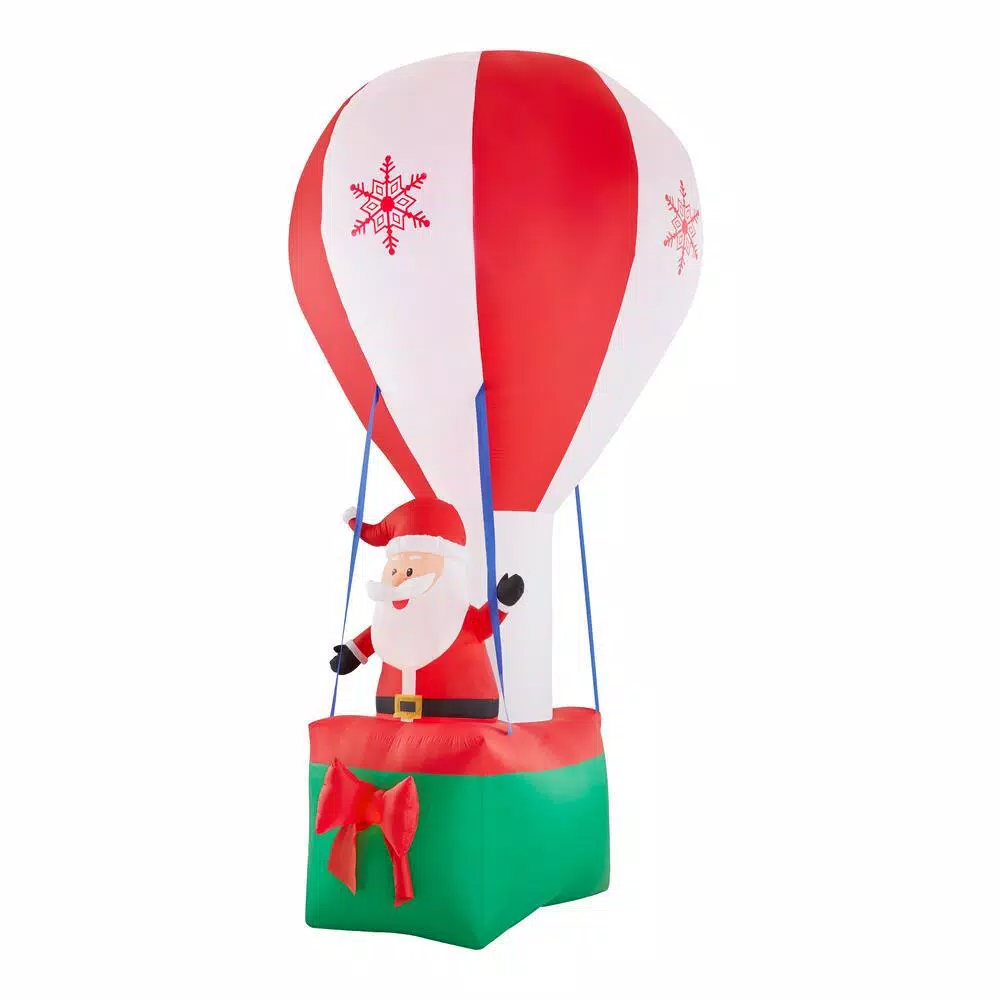 Airblown 12 ft. Inflatable Santa in Hot Air Balloon with Northern Sky Light Show Projection