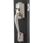 Schlage Camelot Satin Nickel Entry Door Lever, Left-Handed Flair Design thumbnail 2