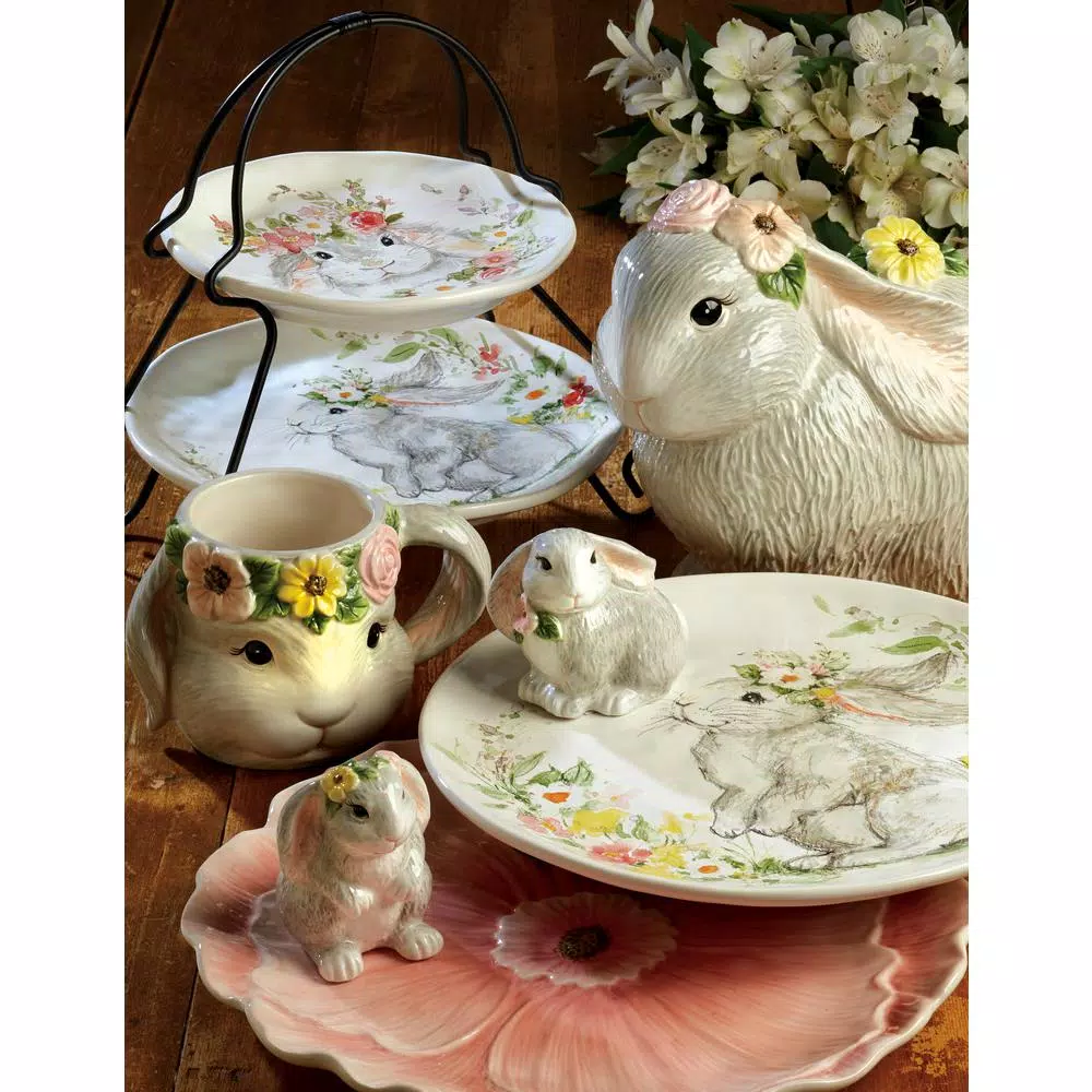Certified International Sweet Bunny 10.75 in. Multicolored Earthenware Deep Serving Bowl
