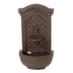 Sunnydaze Decor Rosette Resin Weathered Iron Solar Outdoor Wall Fountain with Battery Backup thumbnail 1
