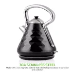 Ovente Cleo Collection 1.7L Electric Kettle, 1500W Stainless Steel Tea Kettle with Auto Shut-Off, Black thumbnail 6
