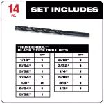 Milwaukee Black Oxide Twist Drill Bit Set, 14-Piece thumbnail 3