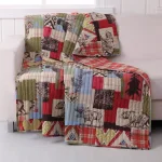 Greenland Home Fashions Rustic Lodge Multi Quilted Cotton Throw Blanket with Moose and Bear Wildlife Print thumbnail 1