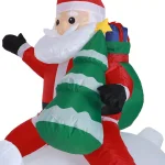 Luxen Home 6 ft. Santa and Polar Bear Inflatable Holiday Yard Decor with LED Lights thumbnail 5