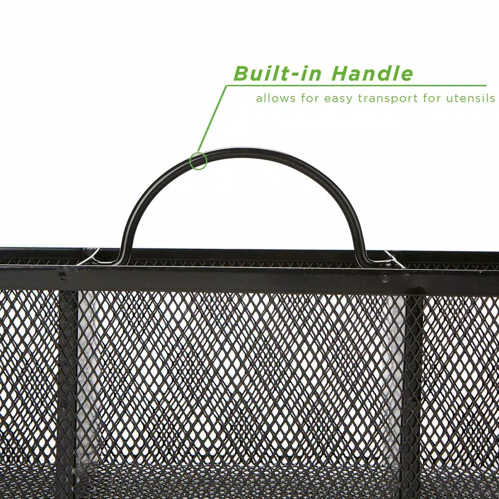 Mind Reader 3-Section Black Mesh Cutlery Holder & Silverware Organizer