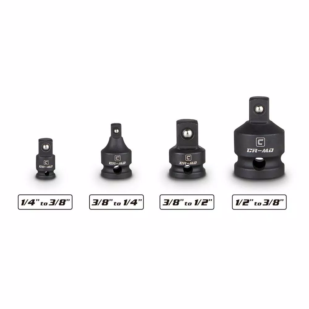 Capri Tools 4-Piece Impact Adapter and Reducer Set, Chrome Molybdenum Steel