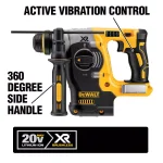 DEWALT 20V MAX XR Brushless 1 in. SDS Plus L-Shape Rotary Hammer Kit with Dust Extractor & (2) 5.0 Ah Batteries thumbnail 2